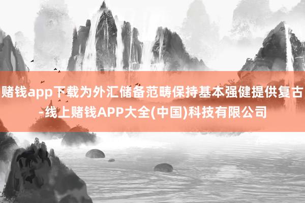 赌钱app下载为外汇储备范畴保持基本强健提供复古-线上赌钱APP大全(中国)科技有限公司